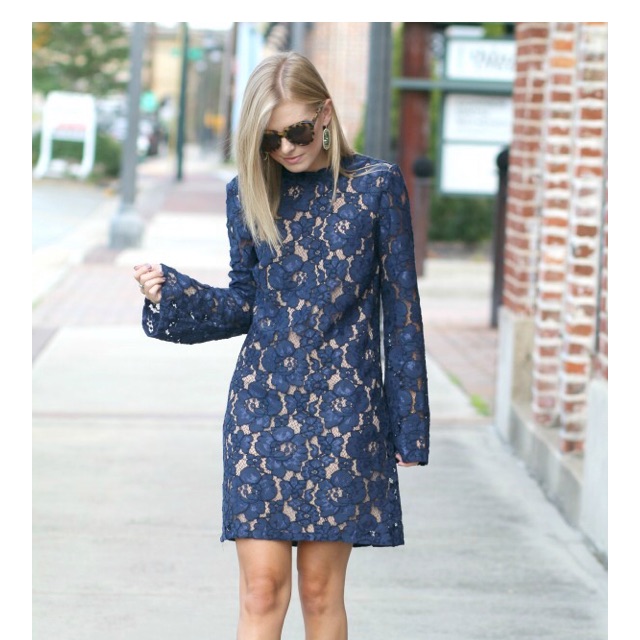 Wayf Lacey Blue Shift Dress